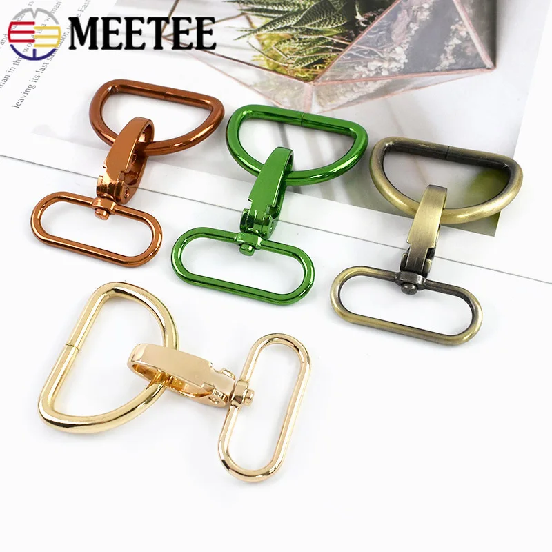

3/5/10Sets 20-38mm Metal Swivel Lobster Buckles for Bag Straps Pet Collar Webbing Connector D Ring Clasp DIY Hardware Accessory
