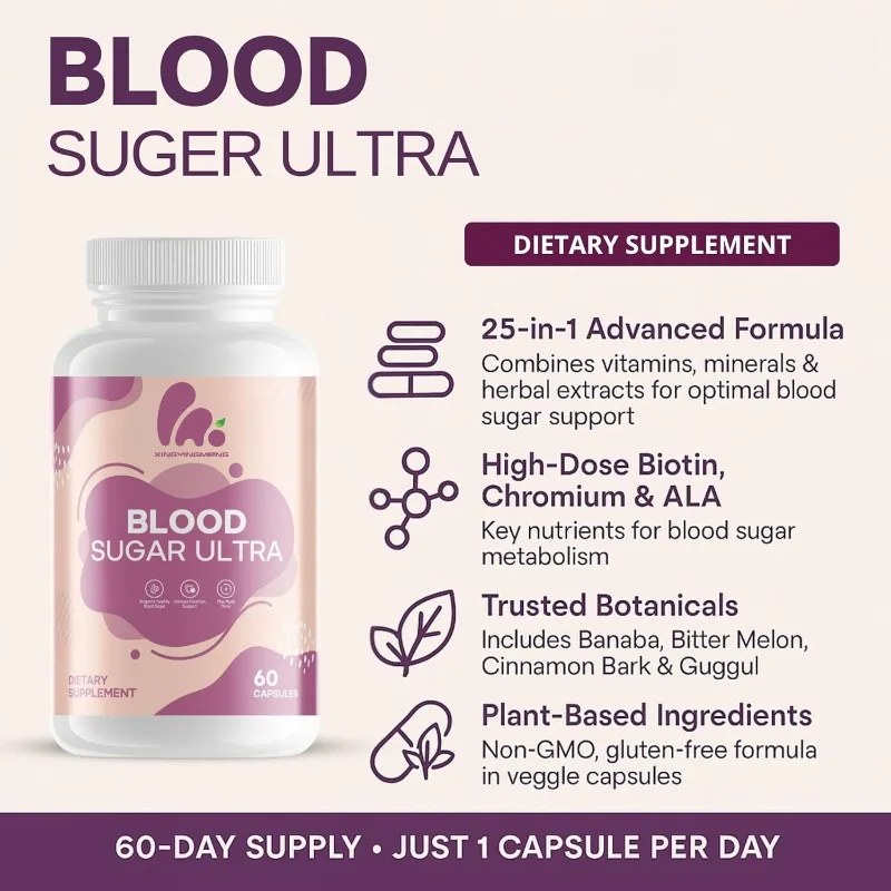 

Chromium Biotin, Banana Leaves, Bitter Melon, 60 Vegetable Capsules - Metabolic Health Supplement