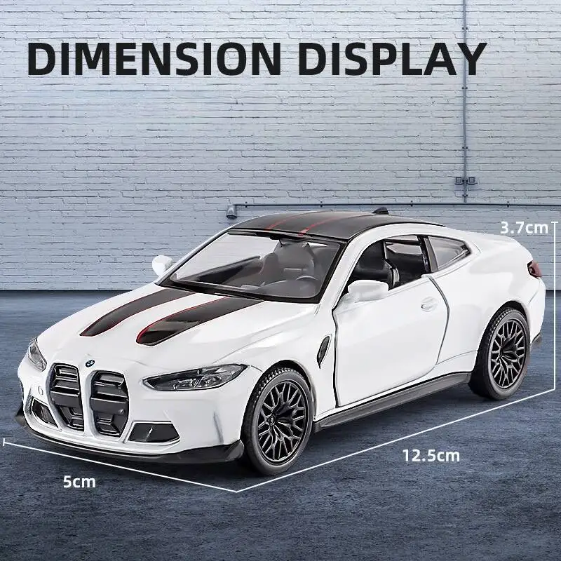 BMW M4 CSL Coupe Symulacja Wykwintny Model Odlewany i Zabawka Samochodowa z Napędem Pull Back RMZ City 1:36 Kolekcja Modeli ze Stopu Metalu Prezent dla Dzieci