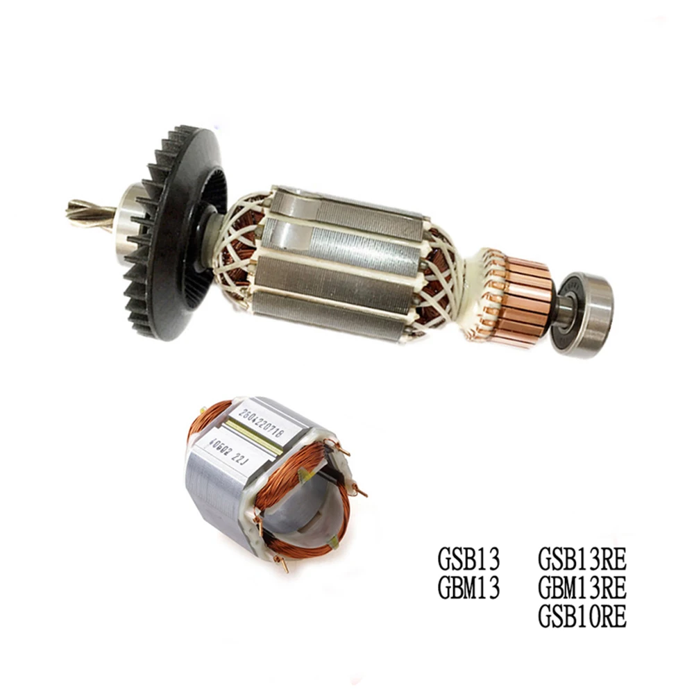 AC220-240V 4Teeth Drive Shaft Electric Hammer Armature Rotor Stator For Bosch GBM13RE GSB13RE GBM13 GBM10RE GSB10RE