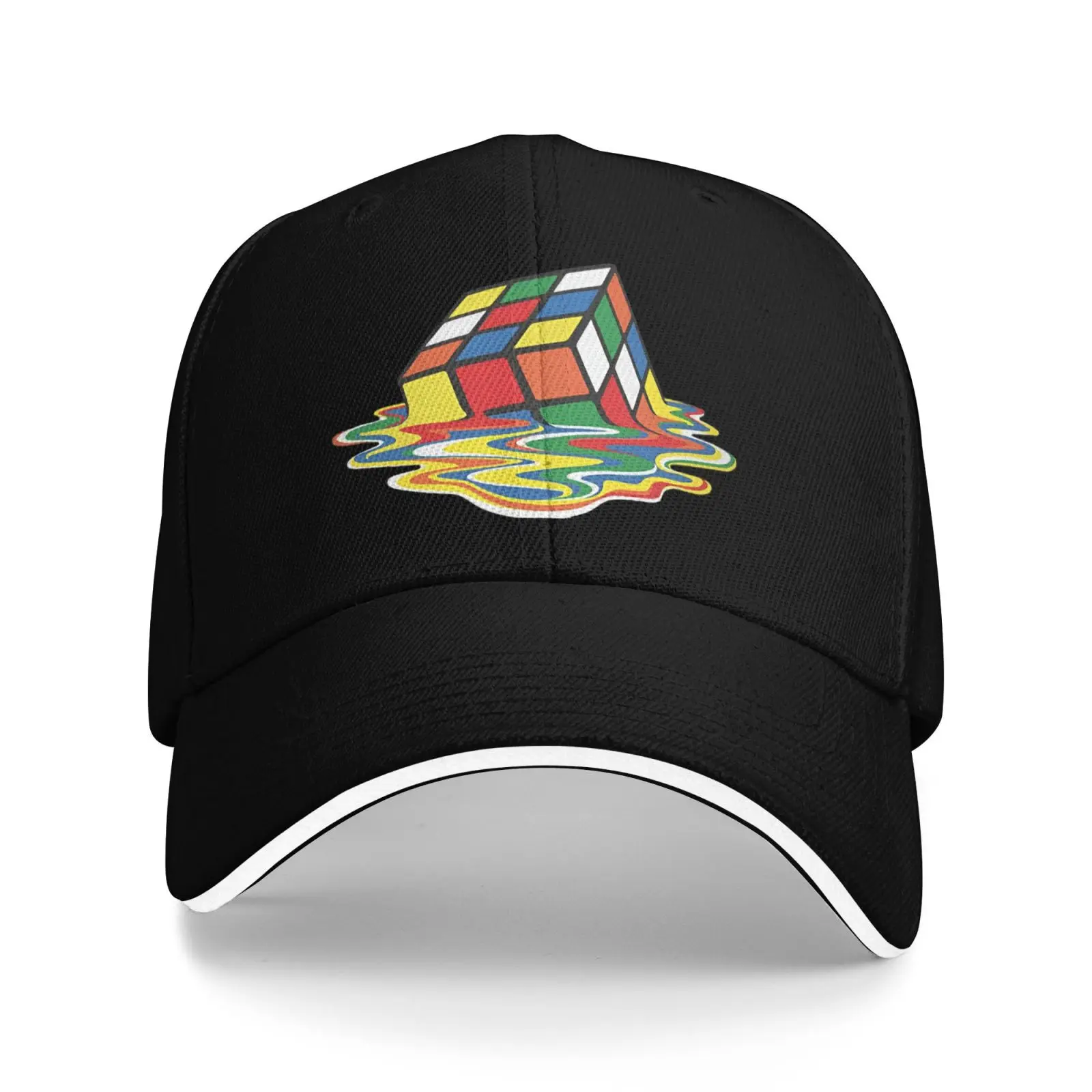 

A Melted Rubik's Cube Baseball Cap Luxury Brand Fashionable Man Cap Birthday Caps Male Women's