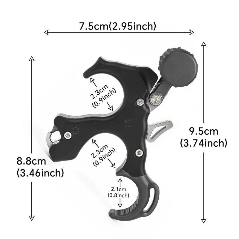 Archery Bow Release Aid 3/4 Finger Replaceable Aluminum Jaw Release Thumb Trigger Grip for Compound Bow Shooting Accessories