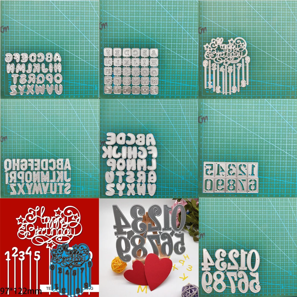 Metall-Stanzformen, Zahlenbuchstaben, Schablonen für DIY Scrapbooking, dekorative Prägung, Handwerksvorlage