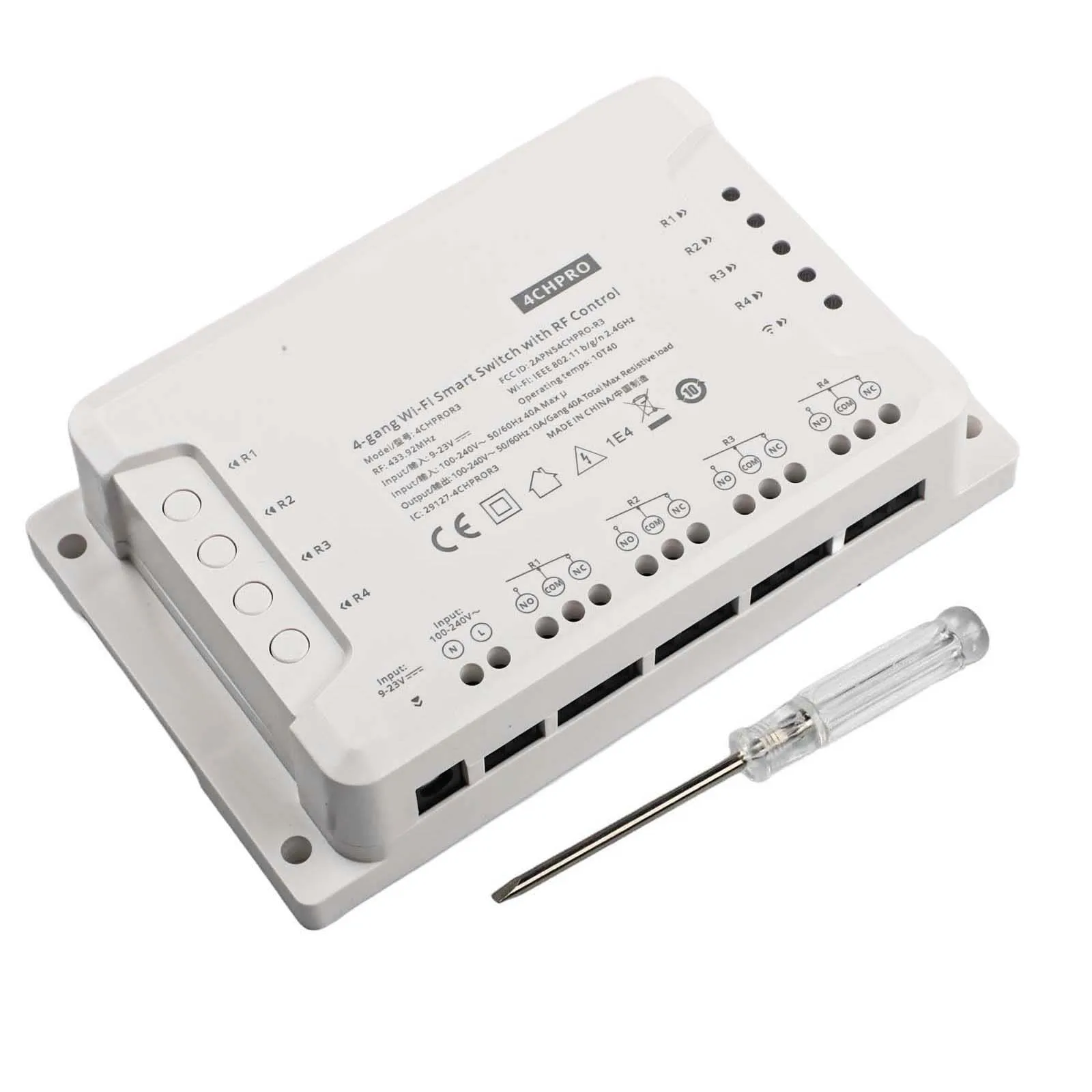 

4-Channel PRO R3 Quad-Link Smart Switch Wifi Switch Module With 433Hz RF Remote Control And App Voice Control For Smart Home