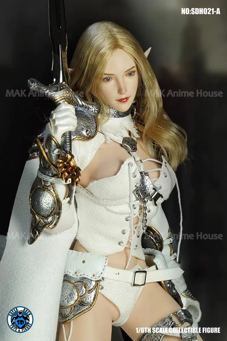 SUPER canard SDH021 1/6, oreilles d'elfe, modèle de sculpture de tête adapté au corps de figurine d'action pâle de soldat féminin de 12 pouces, en Stock