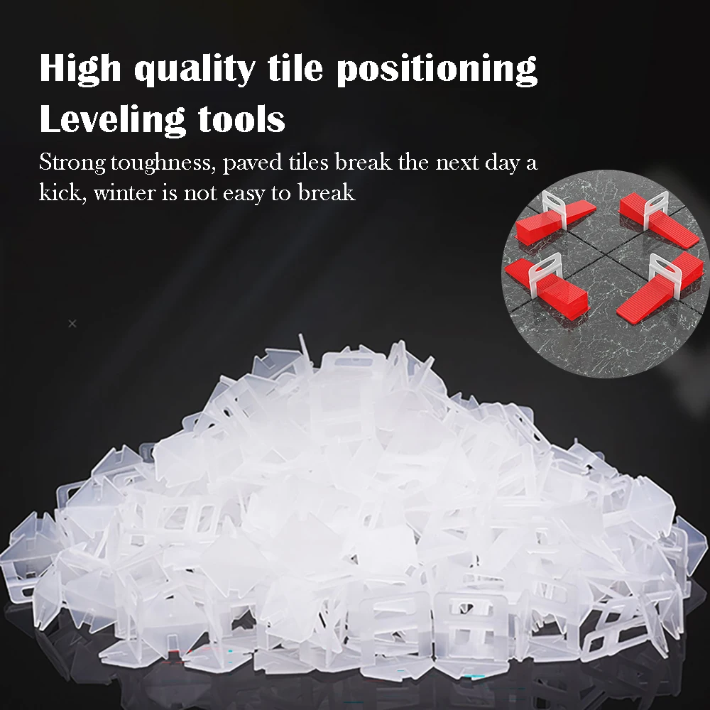 Tile Leveling System Clips 100 Pieces Tile Spacers 2MM for Ceramic Tile Laying Leveling Construction Tools