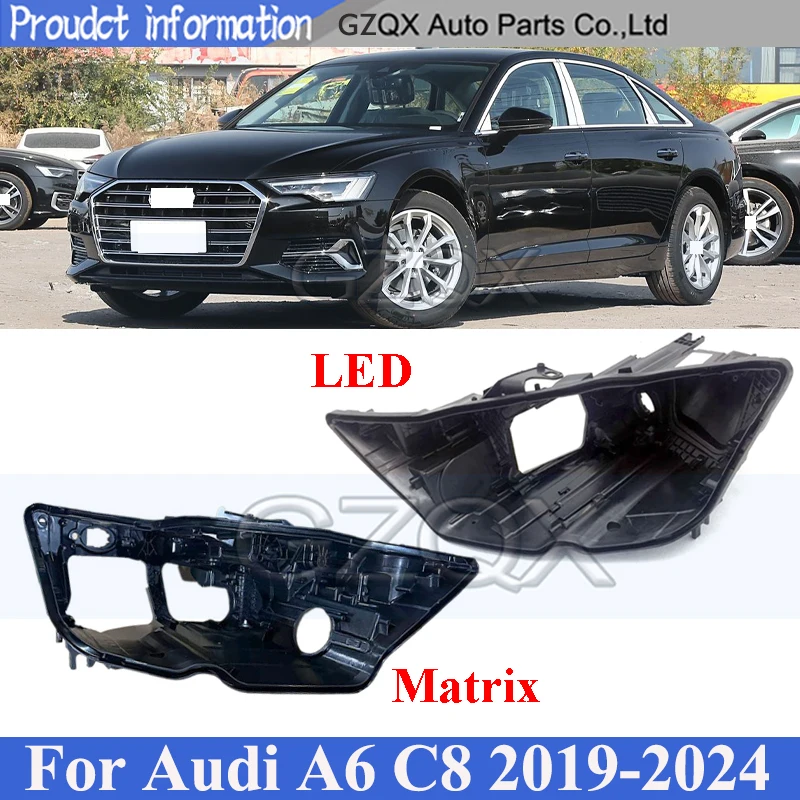 

CAPQX Front Headlight Base Cover For Audi A6 A6L C8 2019-2024 Head Light Back Lid Head Lamp Back House Headlamp Rear Shell