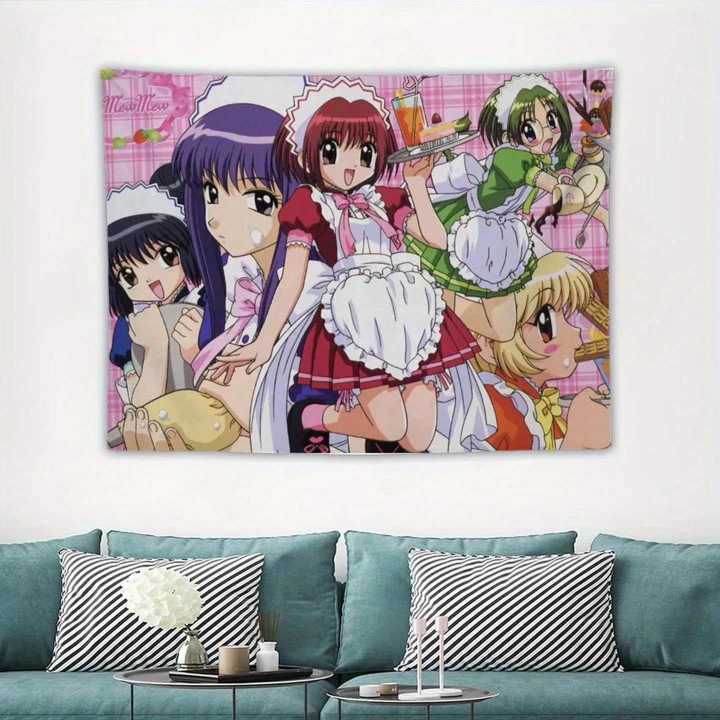 Anime Tokyo Mew Mew Cartoon Printed Tapestry Room Decoration Banner Hanging Room Decoration Party Decoration Party Decoration