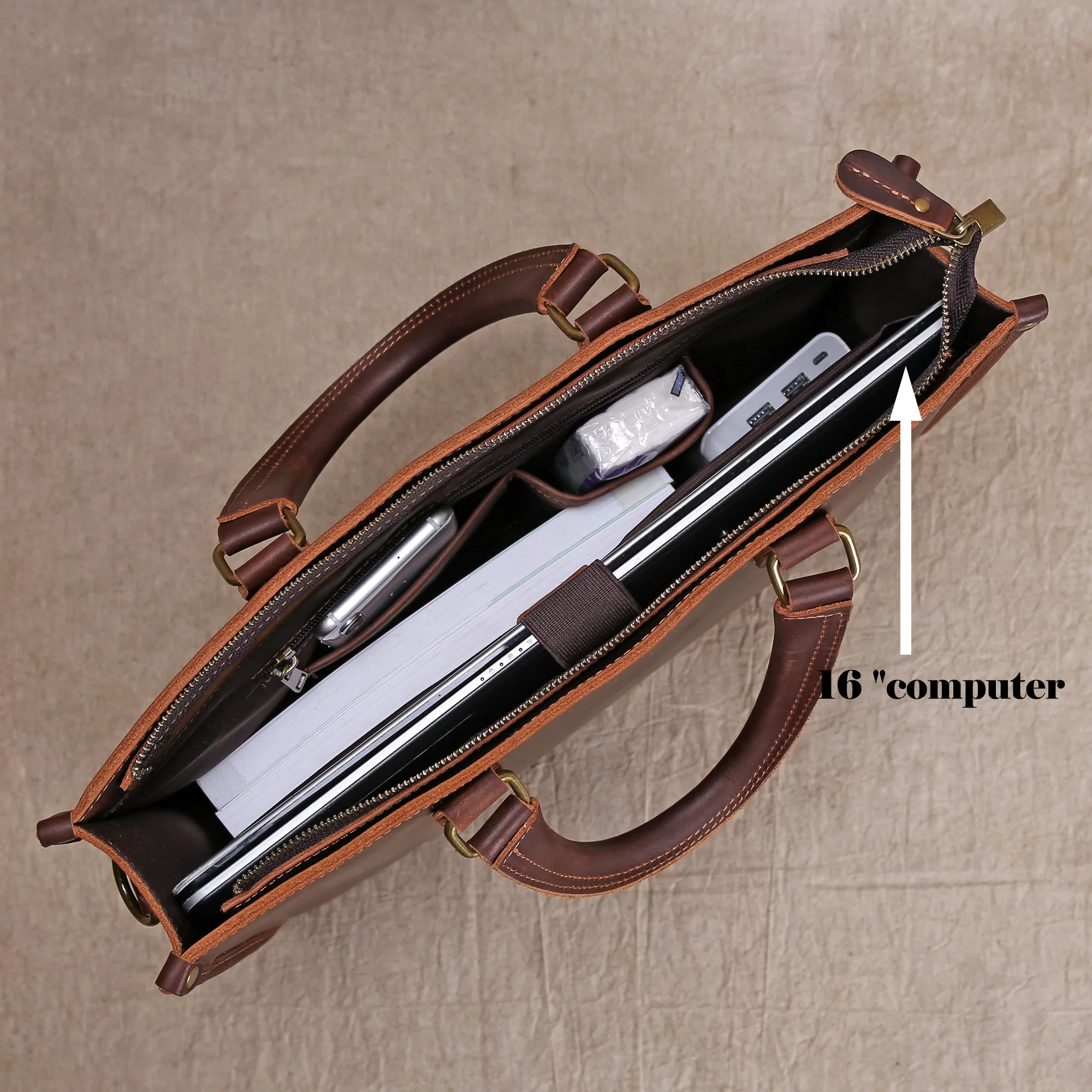 Original Ultra-Simple High Quality Men's Leather Document Baotou Layer Cowhide Computer Bag Business Trip Office Handbag