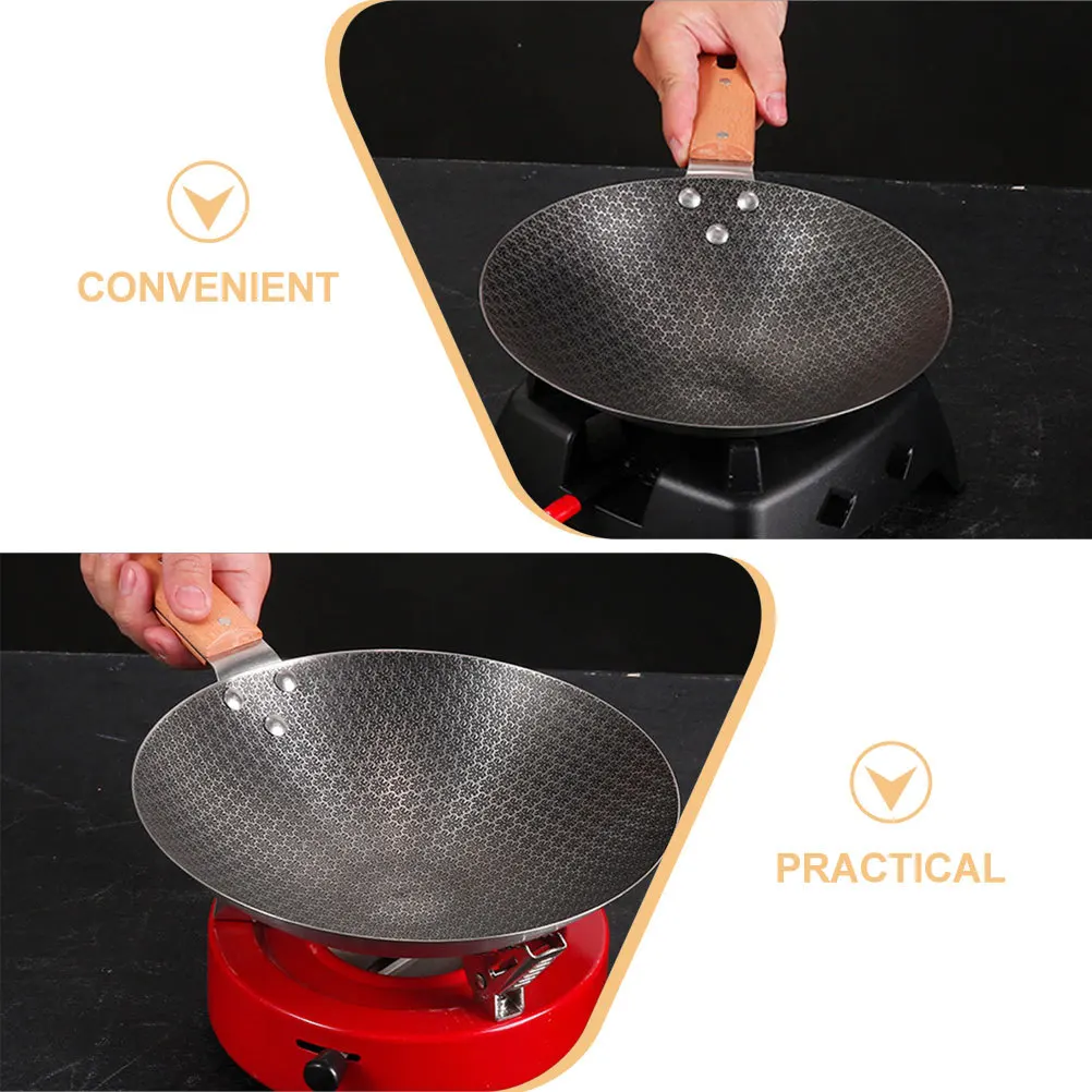 

Small Wok Frying Pan Iron Round Bottom For Outdoor Cooking Stir Fry Pan Kitchen Use Japanese Style Wok For Gas Stove