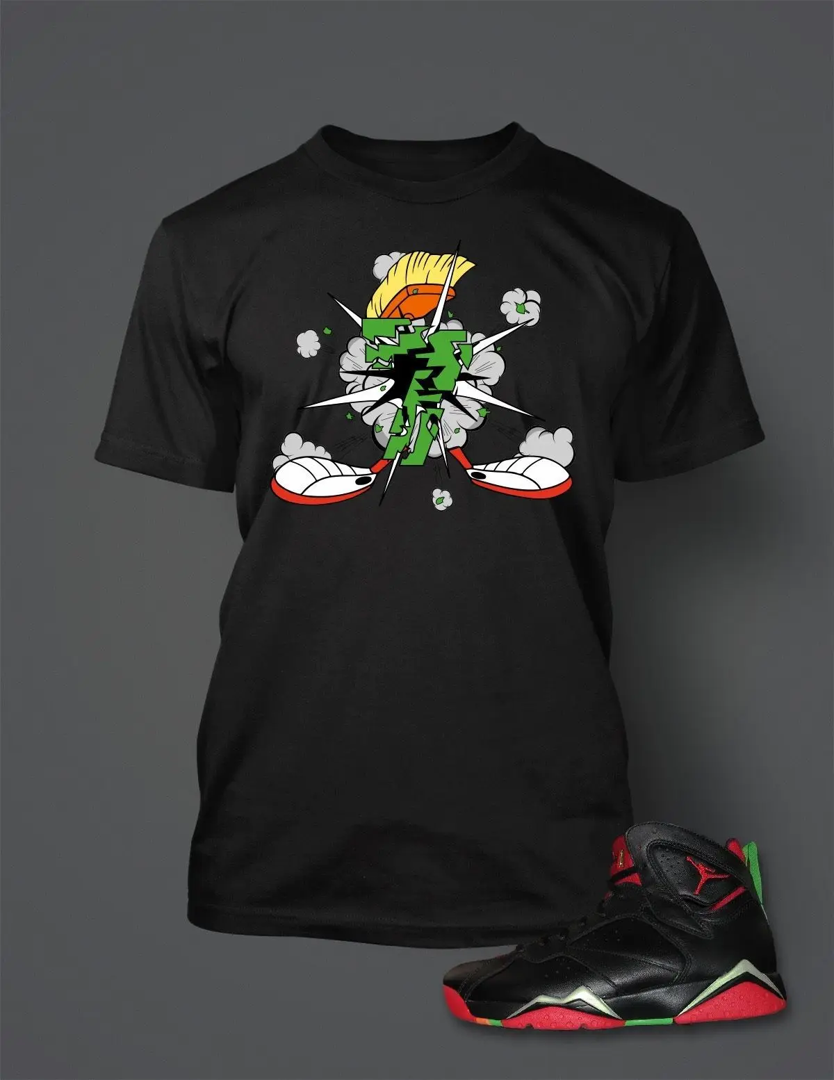 Retro J7 Marvin Martian Graphic Tee Shirt Pro Club Shaka Sport Big Tall Small T