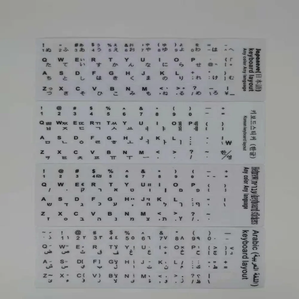 Multi-Language Deutsch Alphabet Layout Russian Letter Protective Film Alphabet Button Layout Keyboard Stickers Keyboard Decal