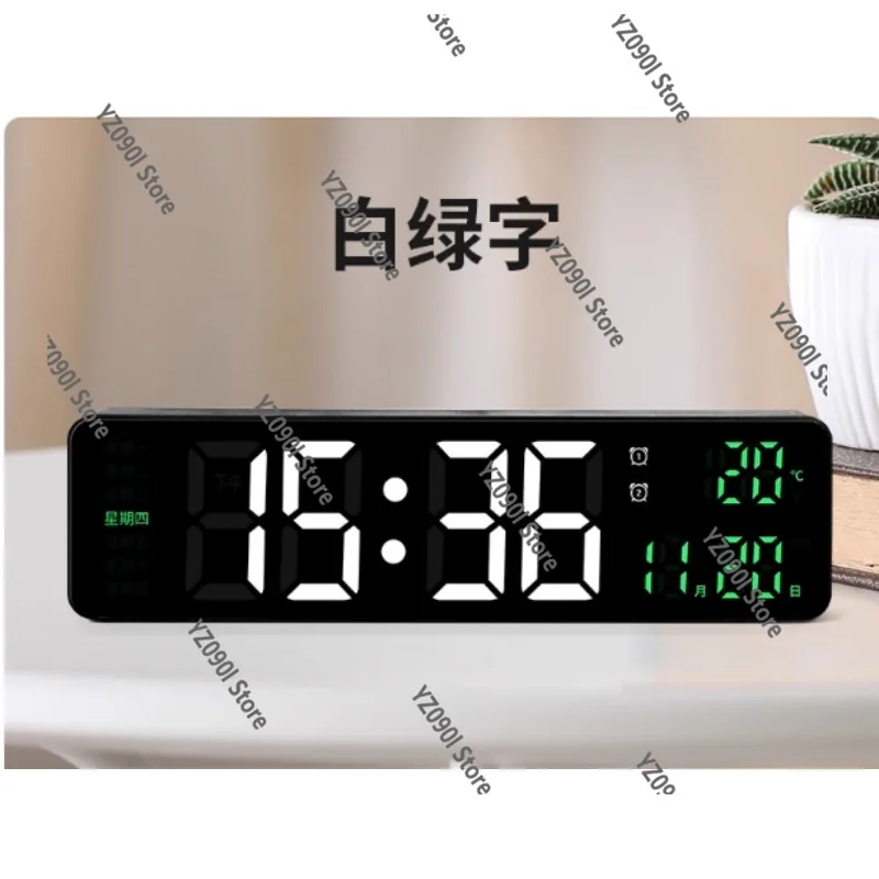 Jam Alarm Digital LED Dinding Meja Alarm Ganda Suhu Tunda 40 Nada Dering Untuk Rumah
