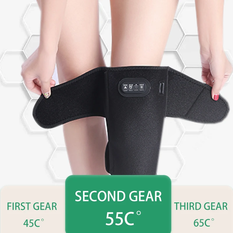 1 knee massager with heat, vibration massage, 3 heat levels of electric massage knee pads for father, mother and friends