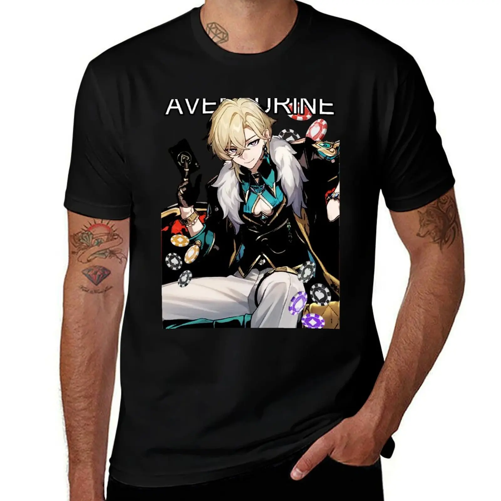 Aventurine honkai star rail shirt fan Aventurine star rail shirt honkai star rail stickers T-Shirt anime clothes mens t shirts