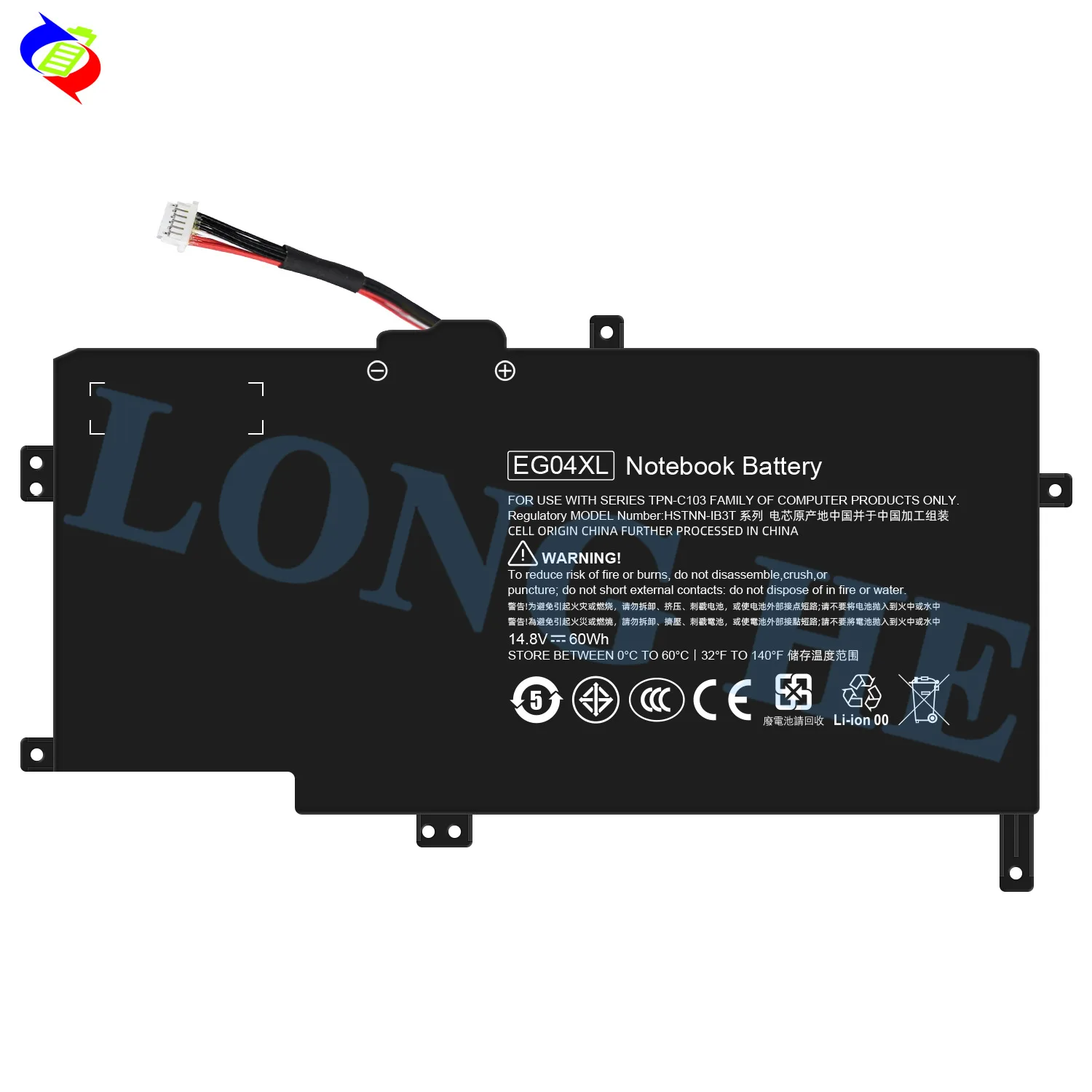 EG04XL Battery for HP Envy Sleekbook 6-1100 6-1200 Series 14.8V 60Wh HSTNN-IB3T TPN-C103 Laptop Replacement