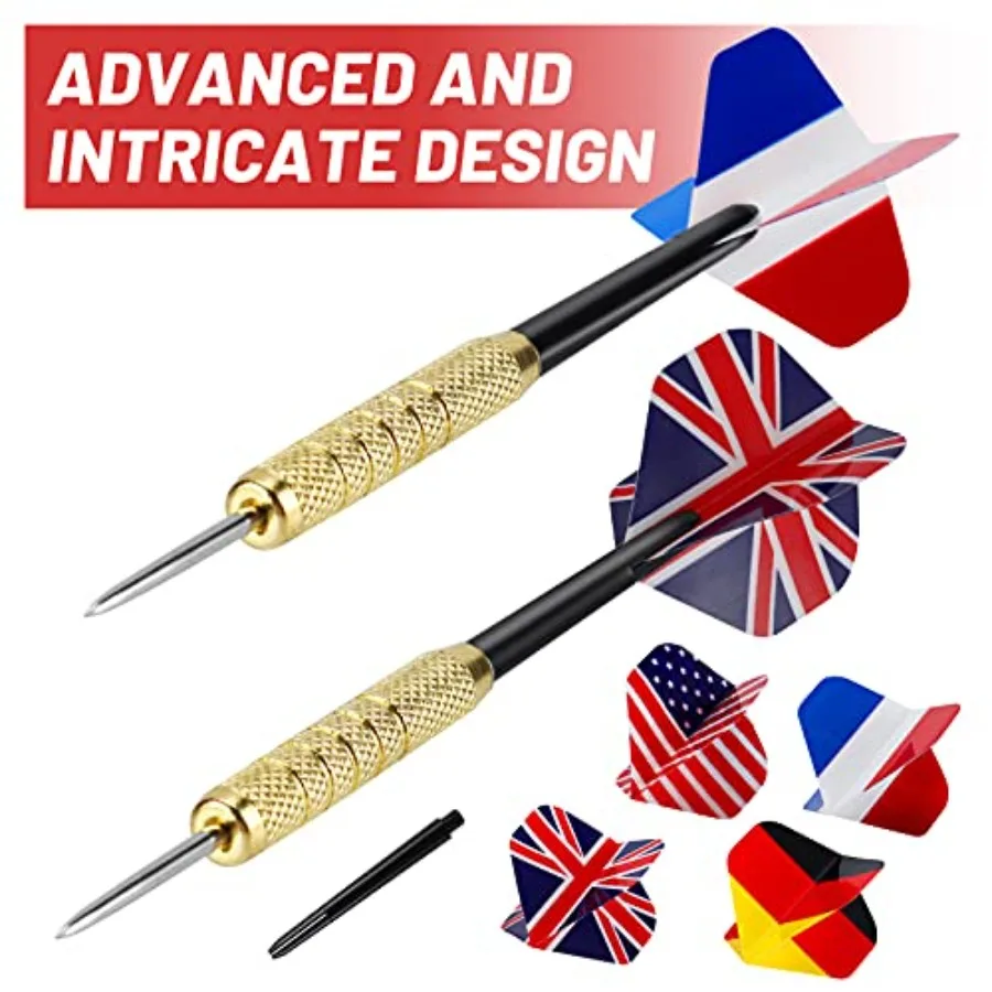 مجموعة سهام ذات أطراف فولاذية مكونة من 12 قطعة مكونة من 18 جرامًا من السهام المعدنية الاحترافية للعب التنافسي والترفيه المنزلي تتضمن 4 نايلون إضافي #3