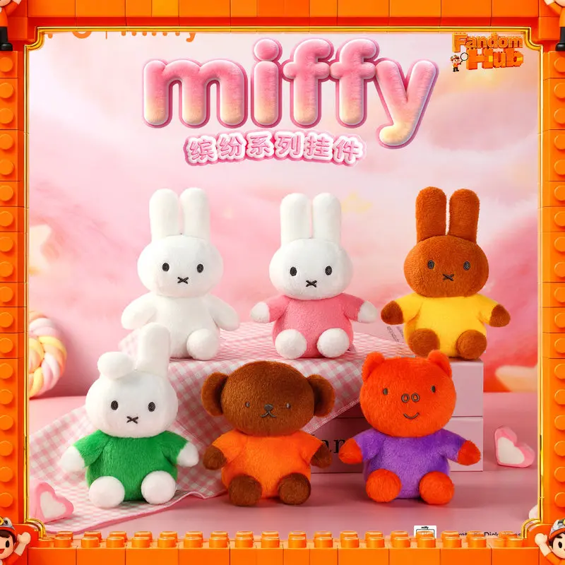 

Genuine Miffy Colorful Series Plush Keychain Trendy Toy Bag Charm Cute Rabbit Doll Gift Plush Toy Gift For Fans