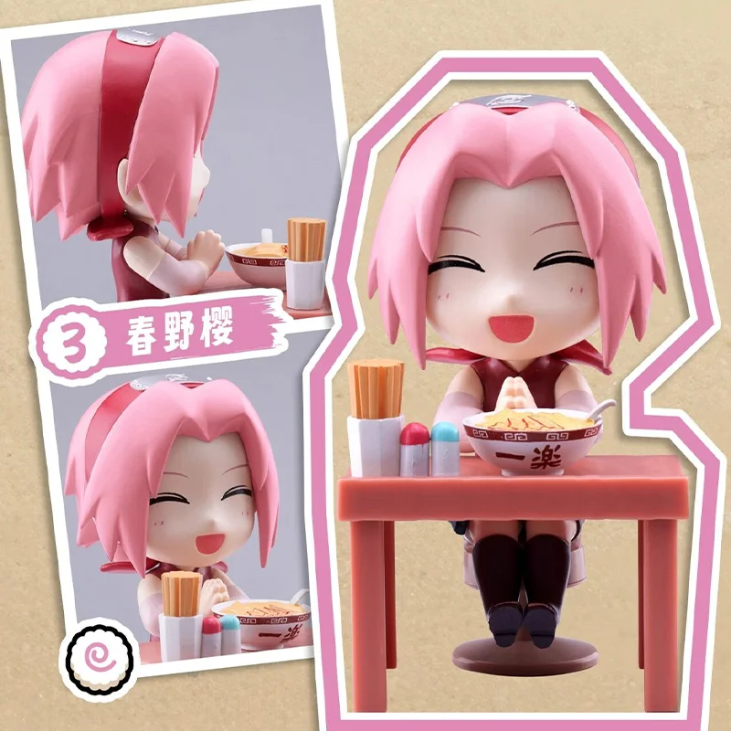 Naruto Ramen Series Blind Box Cartoon Uzumaki Naruto Mystery Box QVersion Desktop Ornament Anime Periferico Marchio congiunto ufficiale