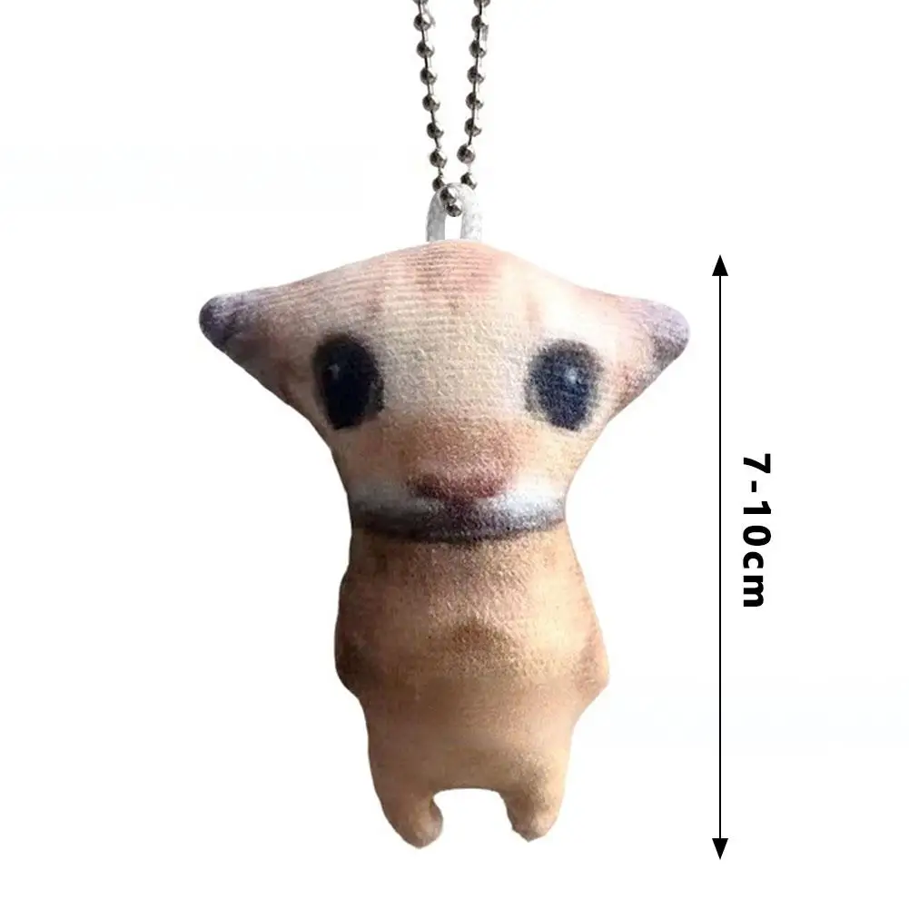 Porte-clés en peluche chat mignon, 1 pièce, jouet Animal en peluche sonore drôle pour sac à dos, breloque de sac, cadeau pour enfants amoureux des chats, outil d'accessoires automobiles