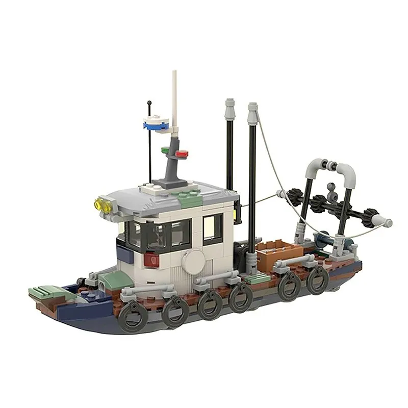

MOC Small Trawler Building Block Classic Creative Boat Model Children Puzzle Collection Bricks Toys