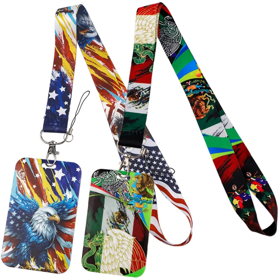 National Flag Lanyards for Keys ID Card Phone Straps Hanging Rope Lariat Students Badge Holder