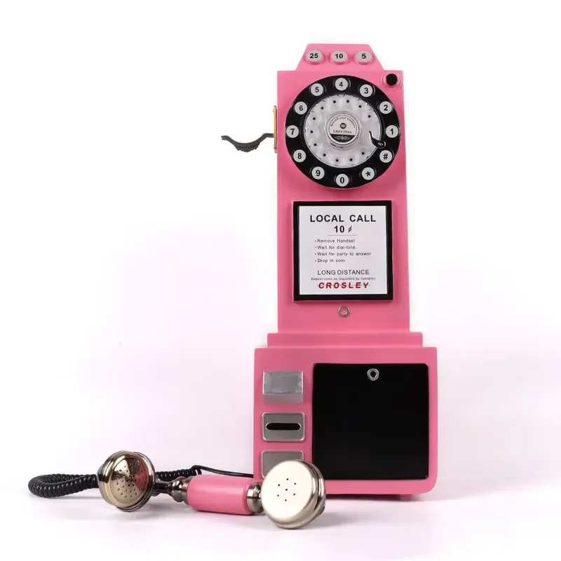 Vintage Rotary Dial Telephone with Recording Function Classic Retro Style Landline Phone for Home Office Decoration Antique