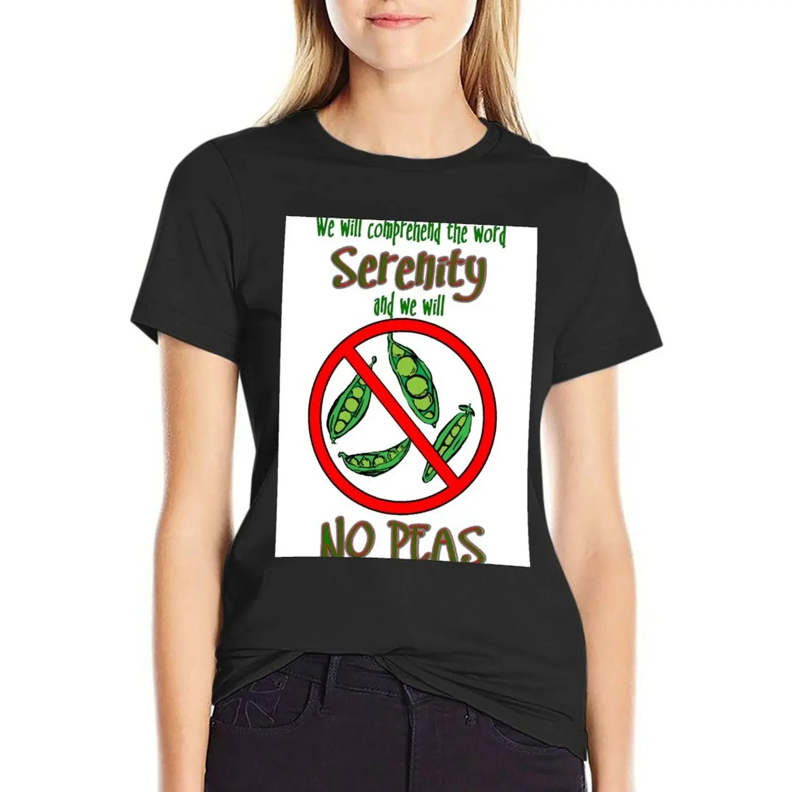 

No Peas T-Shirt plain funnys tops plus sizes western t-shirt dress for Women