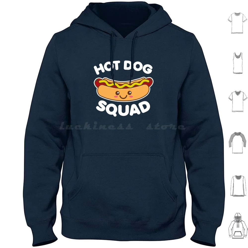 

Hot Dog Squad Hoodies Long Sleeve Hot Dog Wiener Squad Cute Kawaii Love Foodie Food