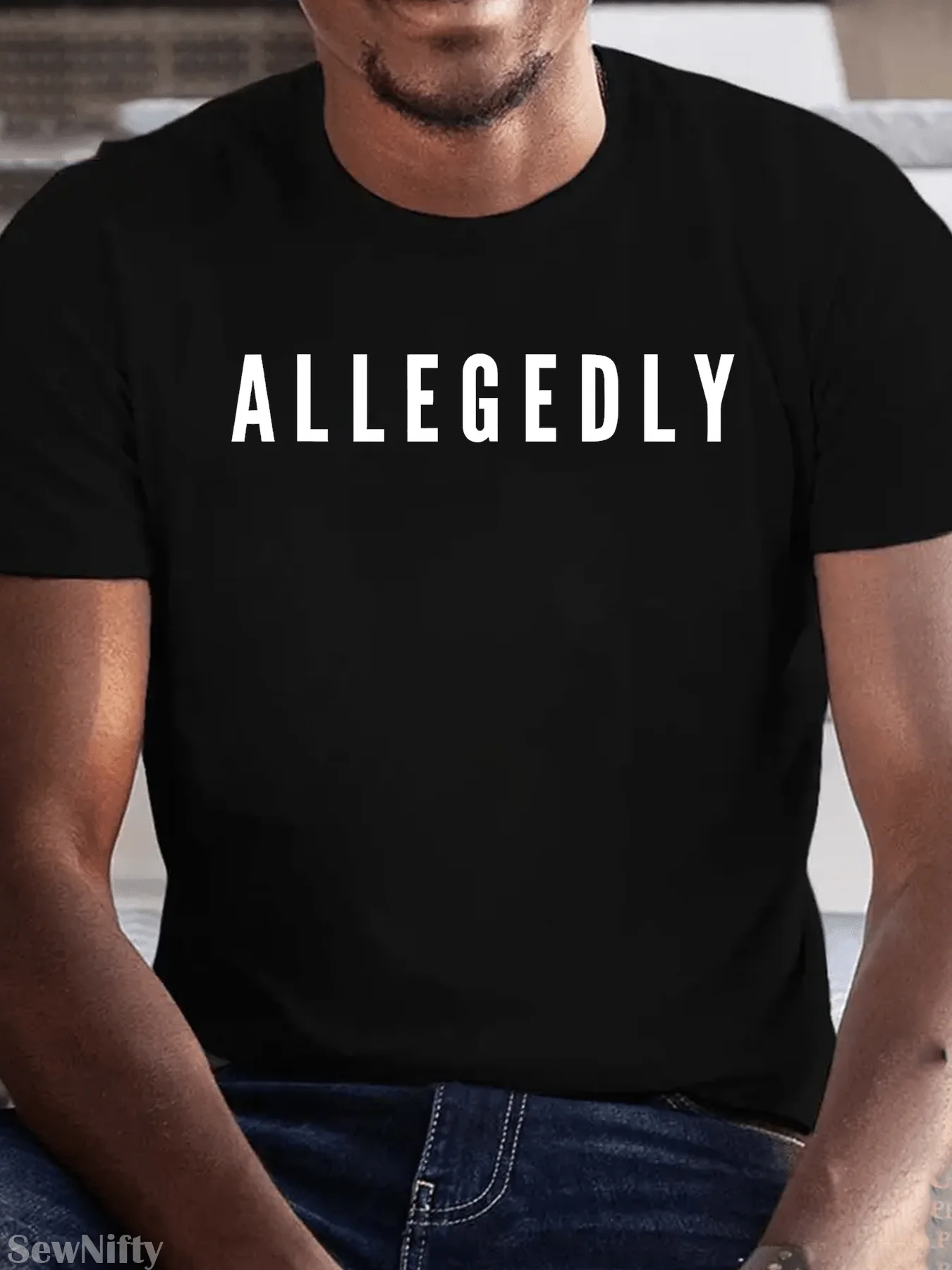Men's Funny Lawyer T-Shirt - Allegedly Attorney Legal Humor Tee with Courtroom Jokes, Ultra-Soft Breathable Moisture-Wicking Fab