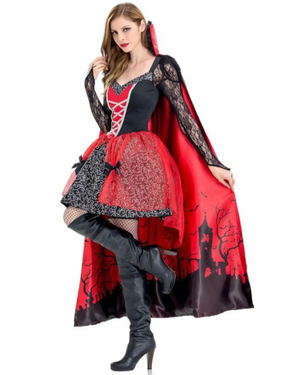 أزياء الهالوين النسائية Zombie Devil eup Par ملابس الأداء من الألياف المرنة أزياء المسرح التقليدية Hanfu