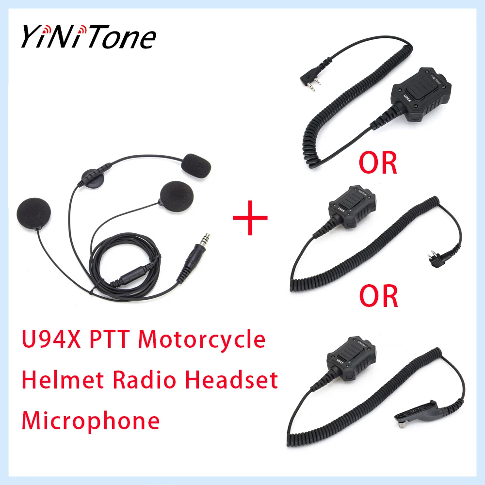 

YiNiTone U94X PTT NATO Radio Motorcycle Helmet Radio Headset Mic For Baofeng Kenwood HYT TYT Motorol walkie talkie