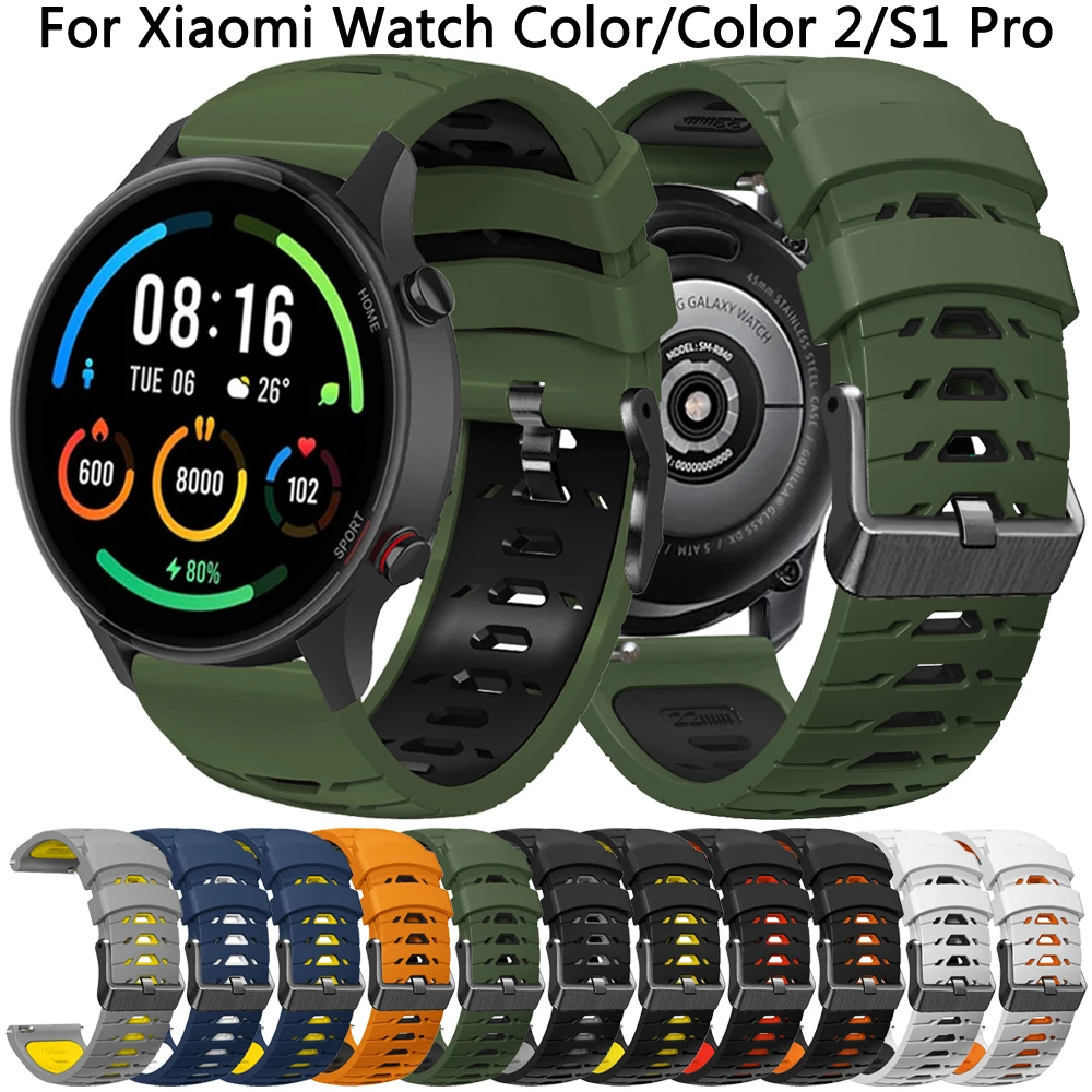 Strap Replacement For Xiaomi Mi Watch Color 2 S1 Pro/S1Active Silicone Band 22mm For Mi Watch S4/S3/S2 Bracelet Wristband Correa