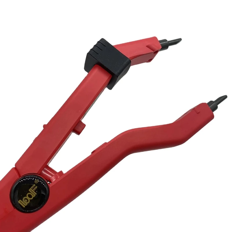 EU plug Red JR609 Quality Black Heat Hair Connector Temperature Controllable Heat Iron Hair Extension Tools Kit image 3