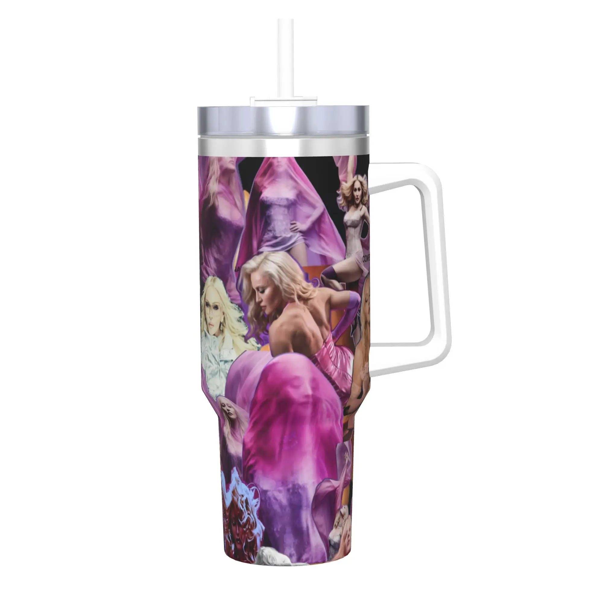 M-Madonnas Confessions II Tumbler 40oz Stainless Steel Double Wall Vacuum Insulated  Cup With Straw