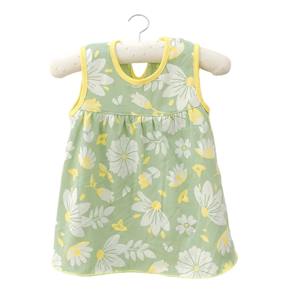 Girls Dress Pure Cotton Baby Dress Embroidery Printed Princess Dress Flower Pattern Multi Pattern Sleeveless Dress Infant