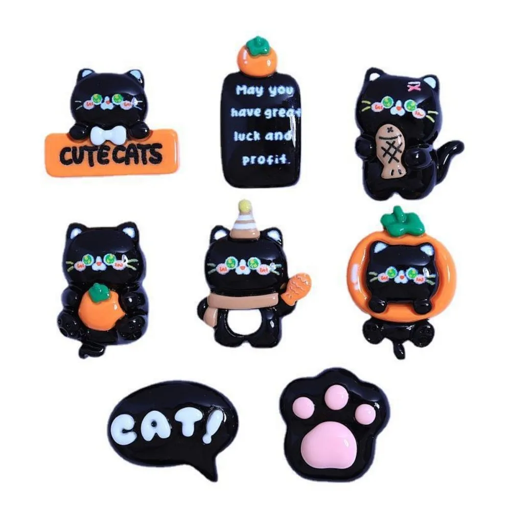 10Pcs Kawii resin cartoon cat Series Miniature Flat Back Cabochons For Hairpin Scrapbooking DIY Home Decor Craft Accessories