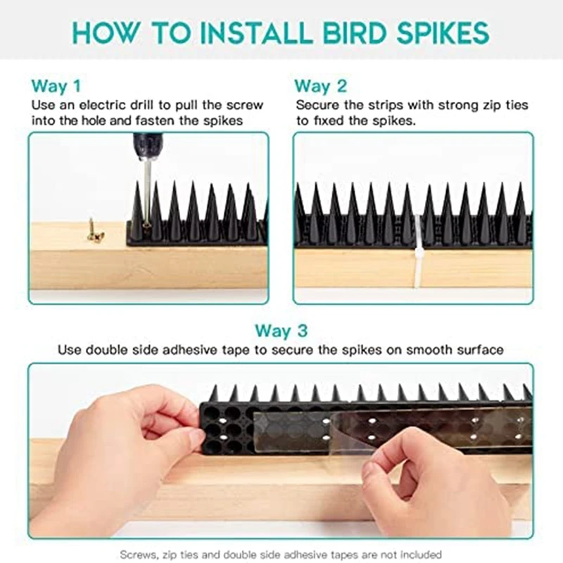 Bird Spikes Bird Deterrent Spikes Prevent Birds From Entering Non-Slip And Bird-Proof Plastic Fences On The Roo