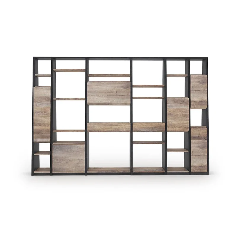 

Our modern open-plan office multi-storey industrial wooden display case bookshelf