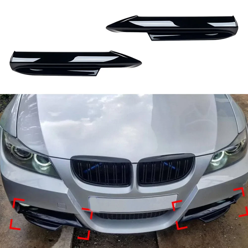 Gloss Black Front Bumper Lip Diffuser Spoiler ​for BMW 3 Series E90 E91 2005-2008 M-Tech Bumper Only