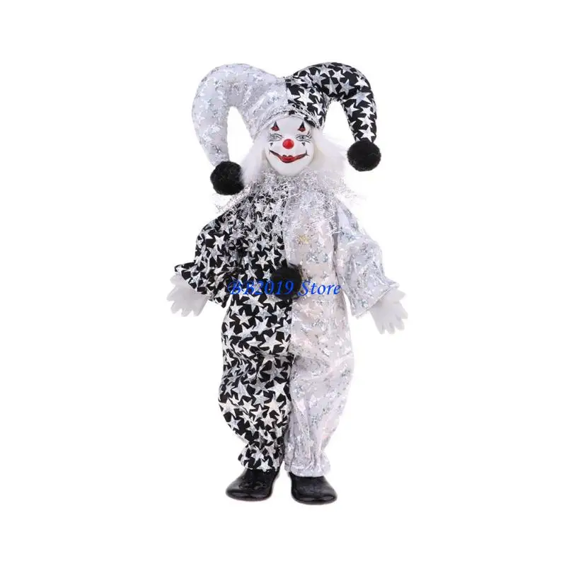 

Q0KB художественная кукла-клоун, статуэтка, железная рамка, подвижный дизайн, коллекционная кукла