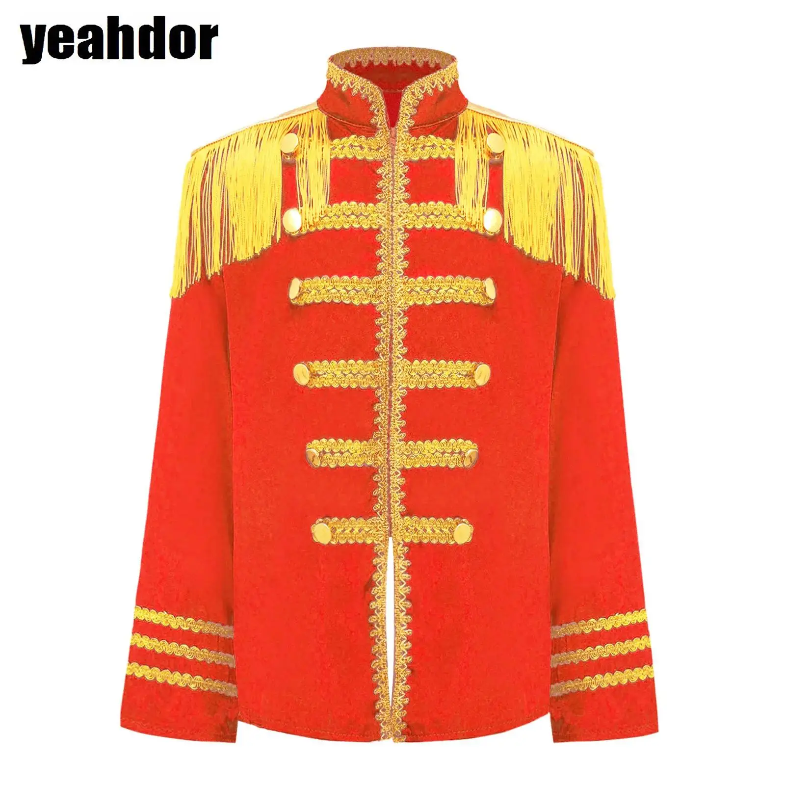 

Boys Girls 1960s Pop-Star Cosplay Costume Long Sleeve Rock Band British Hippie Singer Jacket Halloween Sergeant Pepper Costume