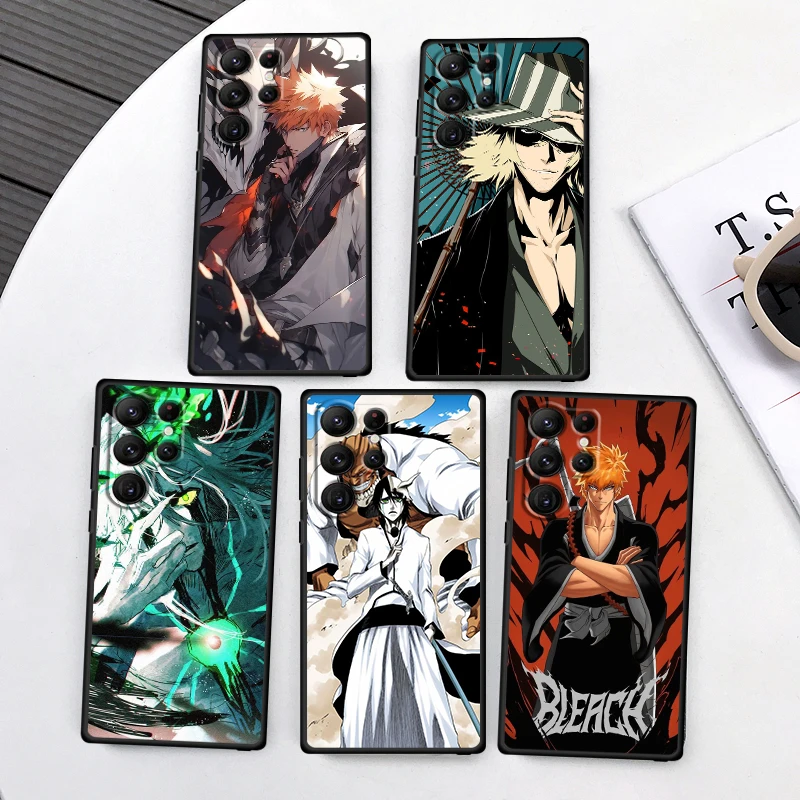 Anime B-Bleach Passion Cool For Samsung Galaxy S24 S23 S22 S21 S20 FE S10 S10E Plus Ultra Pro Lite 5G Black Cover Phone Case