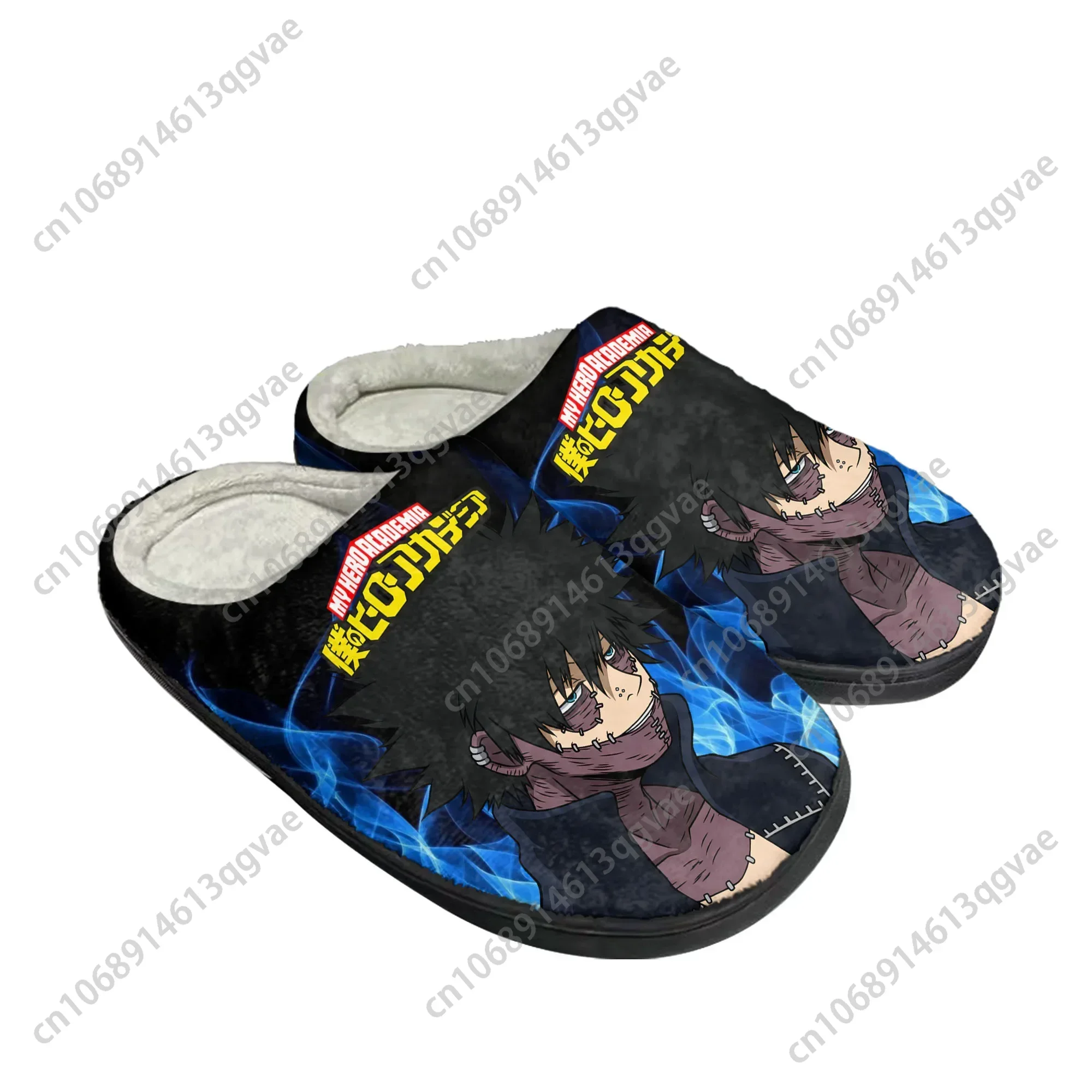 Manga Comic Dabi My Hero Academia Home Cotton Custom Slippers Mens Womens Sandals Plush Casual Keep Warm Shoes Thermal Slipper