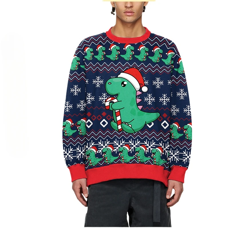 

Unisex Men Christmas Sweatshirt 3D Cute Dinosaur Print Funny Graphic Pullover Sweatshirt Hoodie Party Oversized Sportswear