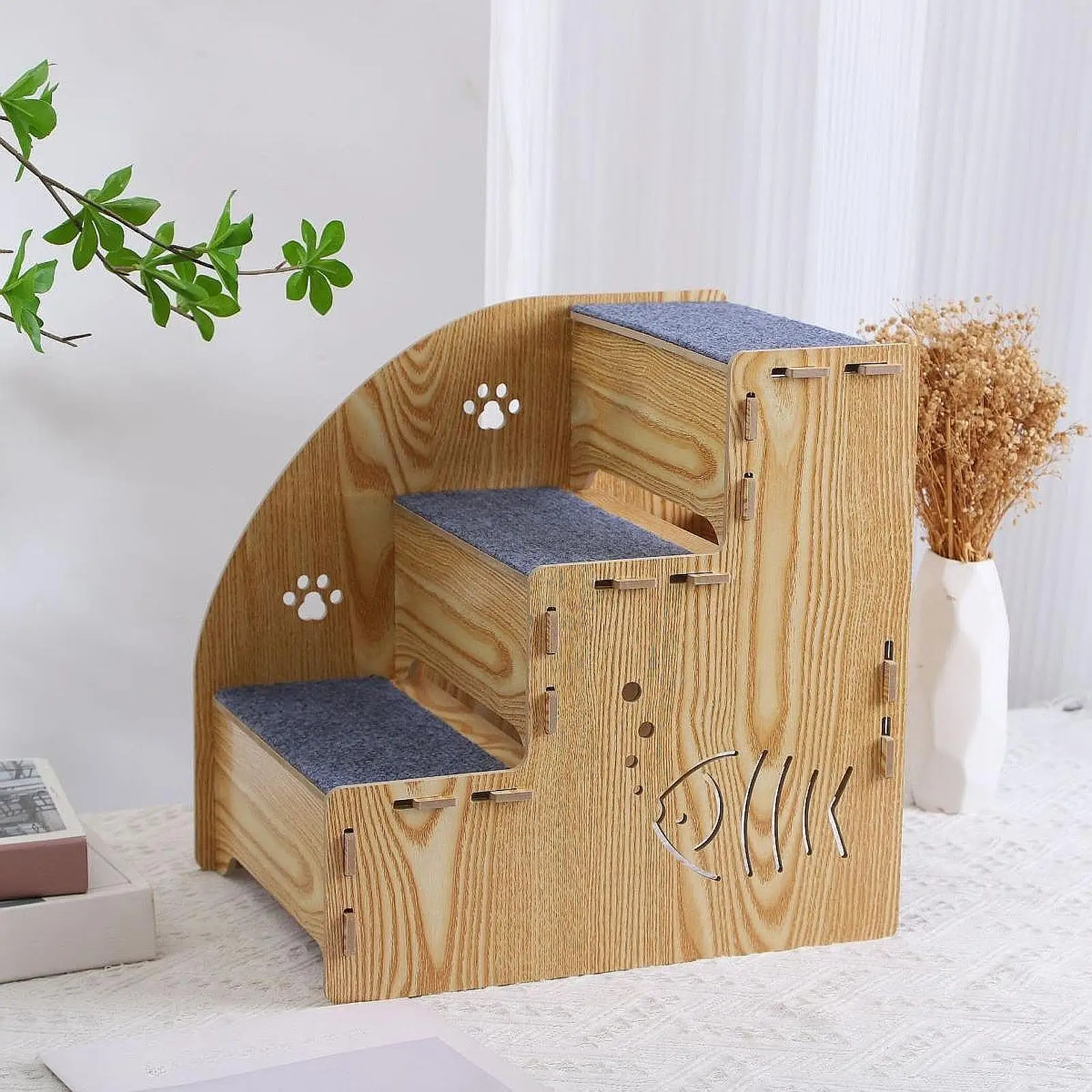 

Лестница для собак, лестница для кошек, 3 ступени, принадлежности, нескользящая лестница для кошек, ступеньки для маленьких собак, кошек, автомобилей