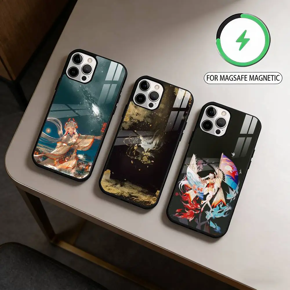 

Cool O-Onmyoji Game Magnetic For Magsafe Wireless Charging Phone Case For iPhone17,16,15,14,13,12,11 Plus,Pro Max
