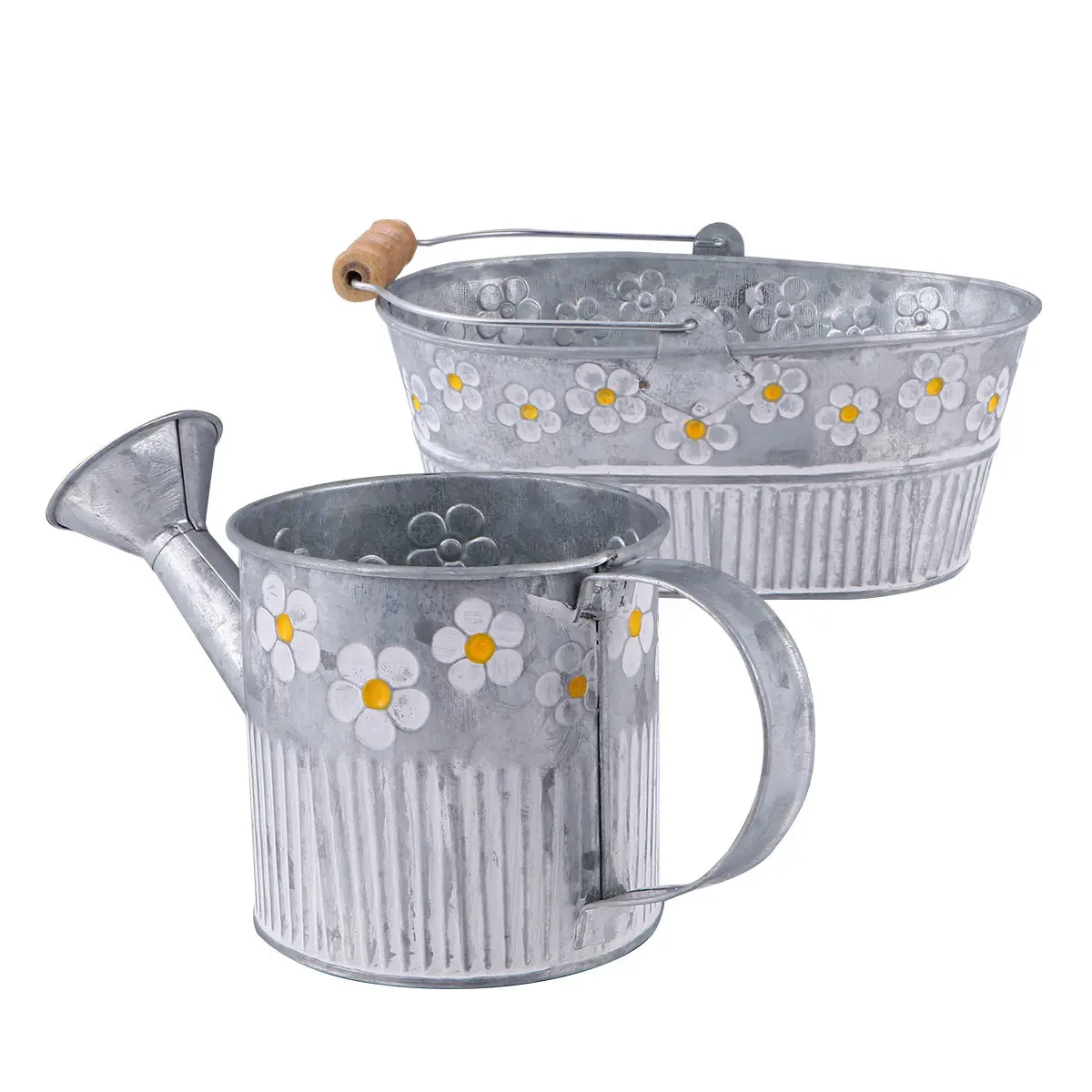 1Set Retro Iron Flower Bucket Vintage Garden Pail Decorative Plant Container Home Pot Utility Bucket for Flower Planting