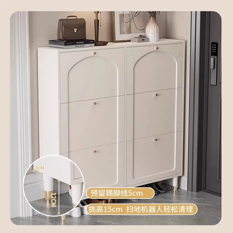 HYS French extremely narrow shoe cabinet, large-capacity entrance at the door of the home, corridor shoe cabinet outside