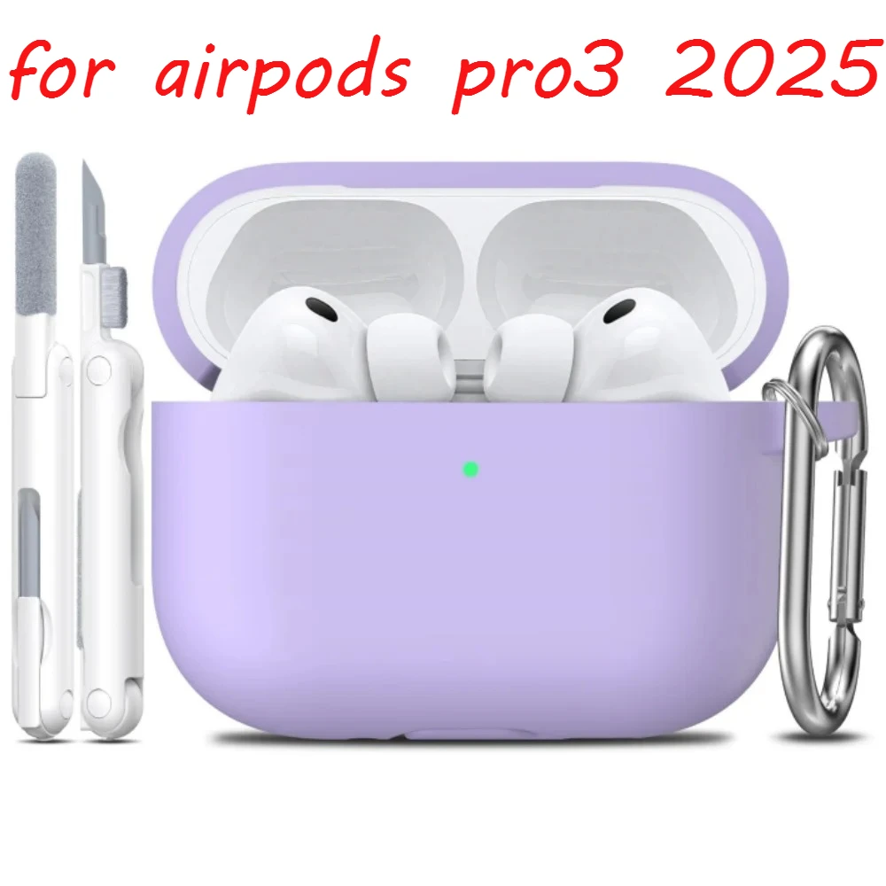 for AirPods Pro 3rd Generation Case Cover Earphone Accessories Soft Silicone Case with Keychain & Cleaning Kit for AirPods Pro 3